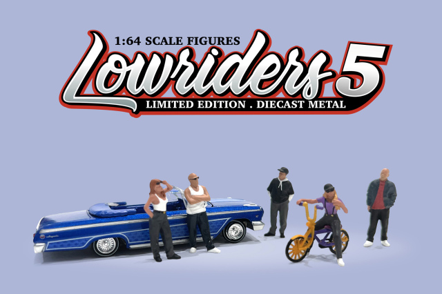 American Diorama 1/64 フィギュア ローライダースセット(フィギュア5個・自転車１個)