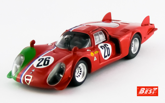 BEST MODEL 1/43 アルファロメオ 33.2LM 1968 #26 モンツァ1000Km　Trosch/Gosselin