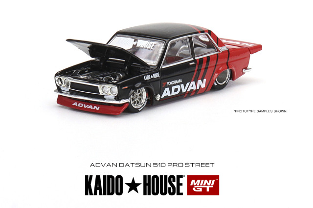 MINI GT 1/64 ダットサン 510 プロストリート ADVAN(左ハンドル