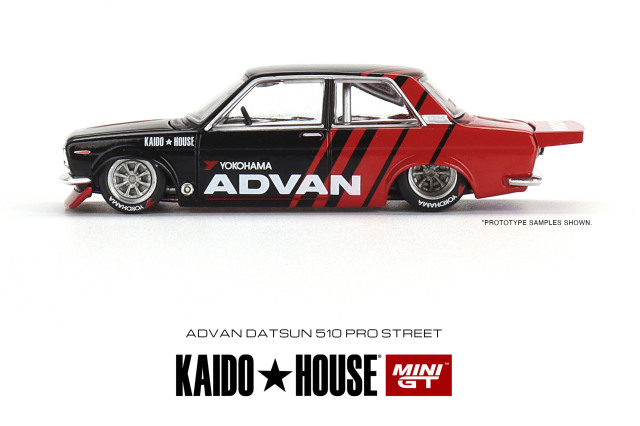 MINI GT 1/64 ダットサン 510 プロストリート ADVAN(左ハンドル