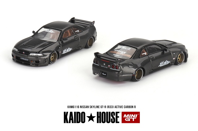 MINI GT 1/64 Nissan スカイライン GT-R R33 Active Carbon R(右ハンドル)