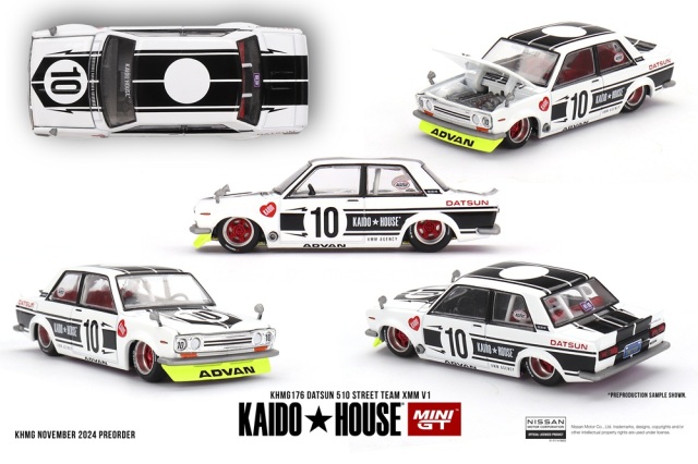 MINI GT 1/64 ダットサン 510 ストリート Team XMM V1(左ハンドル)