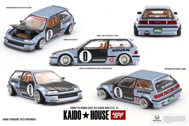MINI GT 1/64 Honda シビック EF Kaido Roulette V1(左ハンドル)
