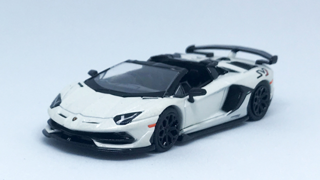MINI GT 1/64 ランボルギーニ アヴェンタドール SVJ ロードスター Bianco Canopus(ホワイト)(右ハンドル)