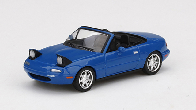 MINI GT 1/64 マツダ ミアータ MX-5 (NA) マリナーブルー ヘッドライトアップ(左ハンドル)