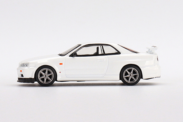 MINI GT 1/64 Nissan スカイライン GT-R R34 Vスペック N1 ホワイト(右