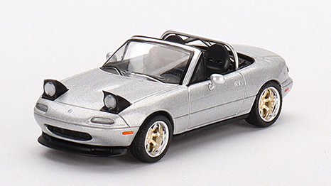 MINI GT 1/64 マツダ ミアータ MX-5 (NA) チューニングバージョン シルバーストーンメタリック(右ハンドル)