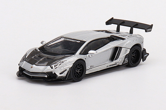 MINI GT 1/64 LB★WORKS ランボルギーニ アヴェンタドール リミテッドエディション マットシルバー(右ハンドル)