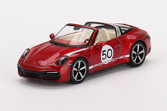 MINI GT 1/64 ポルシェ 911 タルガ 4S ヘリテージデザインエディション チェリーレッド(右ハンドル)
