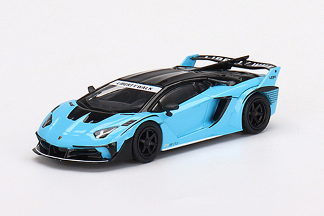 MINI GT 1/64 LB-Silhouette WORKS ランボルギーニ アヴェンタドール GT EVO ベイビーブルー(右ハンドル)