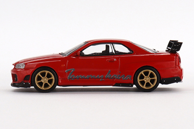 34GTRトミーカイラ MINI GT 1/64 Nissan GT-R R34 トミーカイラ R-z レッド(右ハンドル