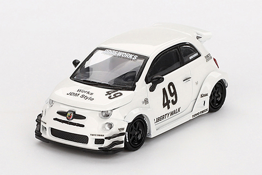 MINI GT 1/64 アバルト 595 LB-WORKS x Abas Works ガラ ホワイト(左ハンドル)