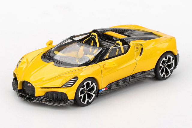MINI GT 1/64 ブガッティ W16 ミストラル イエロー(左ハンドル)