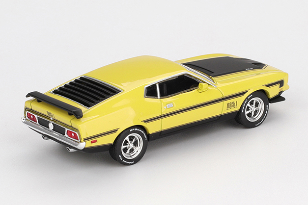 MINI GT 1/64 フォード マスタング マッハ1 1971 グラバーイエロー(左