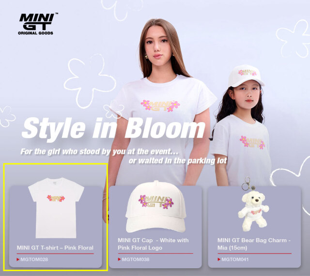 MINI GT MINI GT Pink Floral ホワイト Tシャツ（レディースサイズ