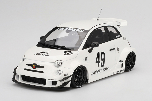 Top Speed 1/18 アバルト 595 LB-WORKS x Abas Works ガラ ホワイト