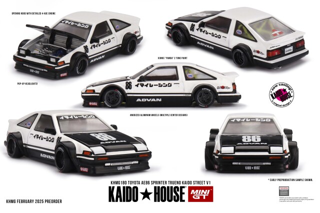 Kaido house Minigt 街道ハウス BLK限定 AE86 ピン付き MINI GT 1/64 Toyota AE86 スプリンタートレノ Kaido Street V1(右