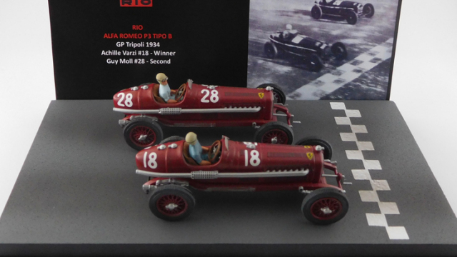 RIO 1/43 アルファロメオ P3 トリポリGP 1934 優勝車 #18 Varzi - 2位 #28 Moll