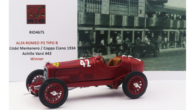 RIO 1/43 アルファロメオ P3 TIPO B Circuito del Montenero / Coppa Ciano 1934 優勝車 #42 Achille Varzi