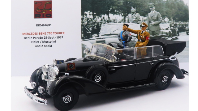 RIO 1/43 メルセデス・ベンツ 770 ツアラー 1937年9月25日ベルリンパレード ヒトラー＆ムッソリーニ＆フィギュア2体付