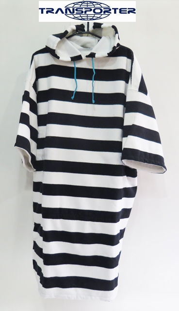 TRANSPOTER（トランスポーター）　ポンチョ/ボーダー（BLK×WHT）