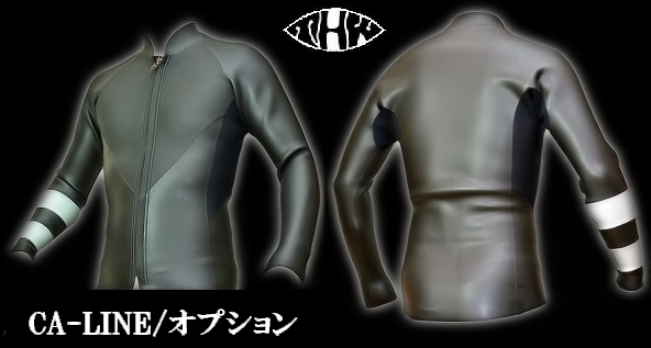 【CA-LINE/ジャージ素材】　ウェットスーツ/カスタマイズ　オプション　【手首/大腕 部分2本ライン】