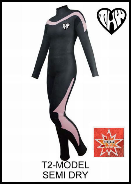 国内最強起毛素材 エアフレイム仕様　【送料無料】　T2-MODEL　【セミドライ5×3mm】　インナーネックバリア標準装備