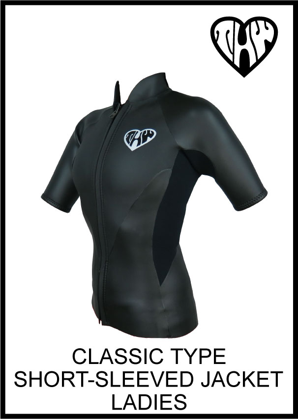 【送料無料】　thw wetsuits　【フロントジップジャケット】半袖タッパー【クラシックウェットスーツ/レディース】