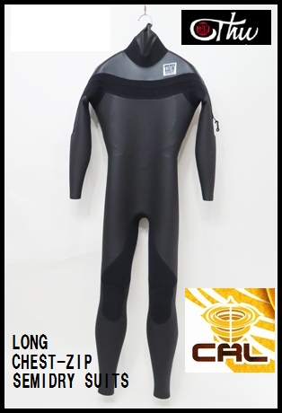 ロングチェストジップ　5×3mmセミドライ/T4-MODEL　【軽量伸縮起毛素材 カール仕様】　thw wetsuits 　送料無料