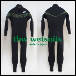 ロングチェストジップ　3×3mmフルスーツ/T4-MODEL　ファスナーラインカラー選択　【最新ストレッチ素材仕様】　thw wetsuits 　送料無料
