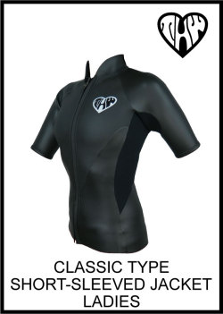 【送料無料】　thw wetsuits　【フロントジップジャケット】半袖タッパー【クラシックウェットスーツ/レディース】