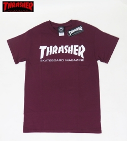 【THRASHER/スラッシャー】 Tシャツ/SKATE MAG　　ワイン/Sサイズ