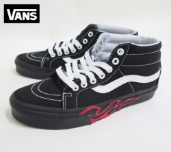 【VANS】 SK8_MID Flame Cut Out Black/Black
