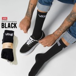 【VANS】　3Pソックス　Classic Crew　BLK