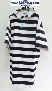 TRANSPOTER（トランスポーター）　ポンチョ/ボーダー（BLK×WHT）