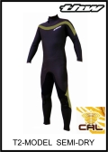 軽量伸縮起毛素材 カール仕様　thw wetsuits T2-MODEL　【セミドライ】　インナーネック装備　　 【送料無料】