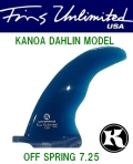 FU FIN【FIN　UNLIMITED　USA】　KANOA DAHLIN（カノアダーリン）　OFF SPRING　7.25インチ　 ブルー/ティント