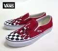 【VANS】 CLASSIC SLIPON  CHECKER FLAME/RACING RED