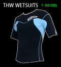 【簡単カラーオーダー】 thw wetsuits 【半袖タッパー　2ミリ】　Ｔ-1モデル【サーフィン　ウェットスーツ】女性用あり【送料無料】