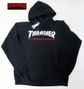 【THRASHER/スラッシャー】 パーカー　HOOD/TWO TONE　SKATE MAG　ブラック/Sサイズ