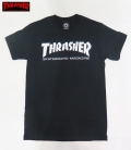 【THRASHER/スラッシャー】 Tシャツ/SKATE MAG　ブラック/Sサイズ (ロゴ/WHT)