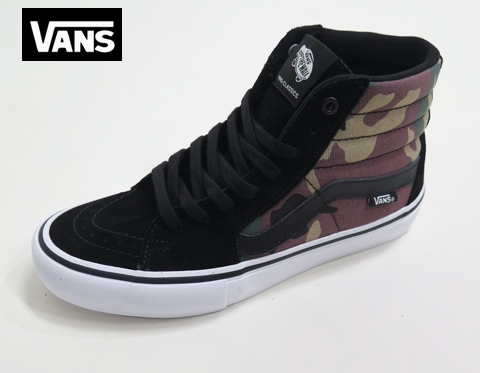 【VANS】　SK8_HI PRO   CAMO BLACK/WHITE　