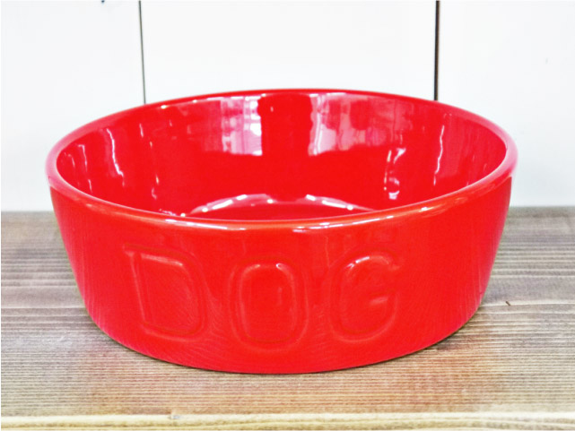 BAUER POTTERY DOG BOWL Mサイズ・レッド