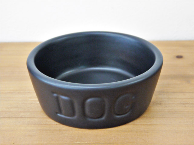 ＢＡＵＥＲ ＰＯＴＴＥＲＹ バウアーポッタリー ＤＯＧ ＢＯＷＬ ドッグボウル Ｓサイズ・ブラック（マットシリーズ）