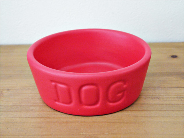 ＢＡＵＥＲ ＰＯＴＴＥＲＹ バウアーポッタリー ＤＯＧ ＢＯＷＬ ドッグボウル Ｓサイズ・レッド（マットシリーズ）