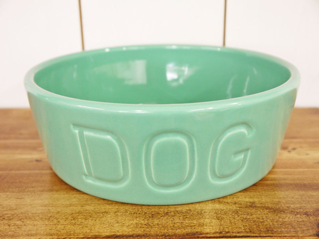 BAUER POTTERY DOG BOWL Mサイズ・ターコイズ