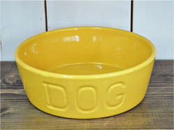 BAUER POTTERY バウワーポテリー　DOGBOWL Ｍサイズ　イエロー