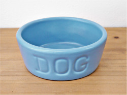 ＢＡＵＥＲ ＰＯＴＴＥＲＹ バウアーポッタリー ＤＯＧ ＢＯＷＬ ドッグボウル Ｓサイズ・ブルー（マットシリーズ）