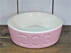 BAUER POTTERY DOG BOWL Mサイズ・ピンク