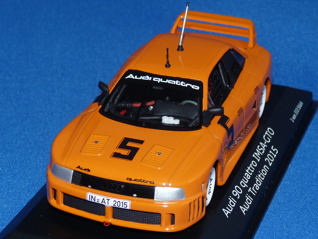 ミニチャンプス製 （テクノクラシカ2015 限定） 1/43 アウディ 90 クアトロ IMSA GTO No.5 （オレンジ） 限定333台